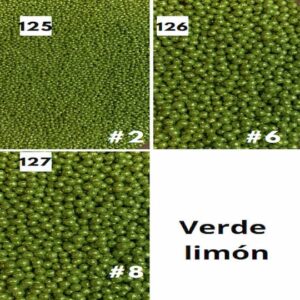 Perlas Diamantadas Verde Limón